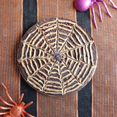 Organic Halloween Spider Web Brownie